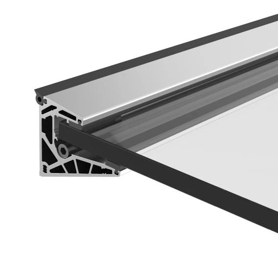 Aluminiowa daszka szklana profil 100x80mm +2° ETA