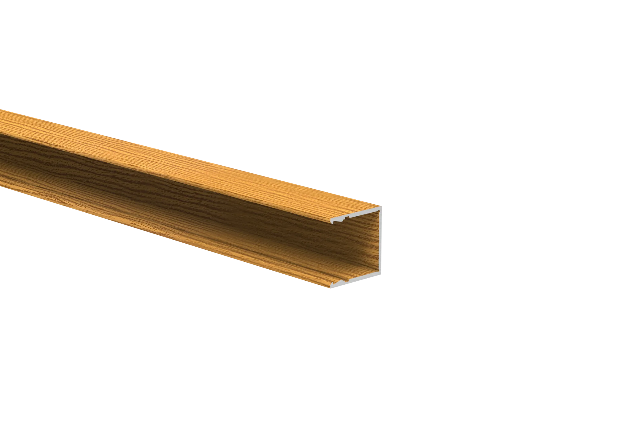 Aluminiowy adapter do ogrodzeń do wypełnień 20 mm i do systemu elewacyjnego, 25×25-6,0 m-dekor drewna JASNY DĄB –W02