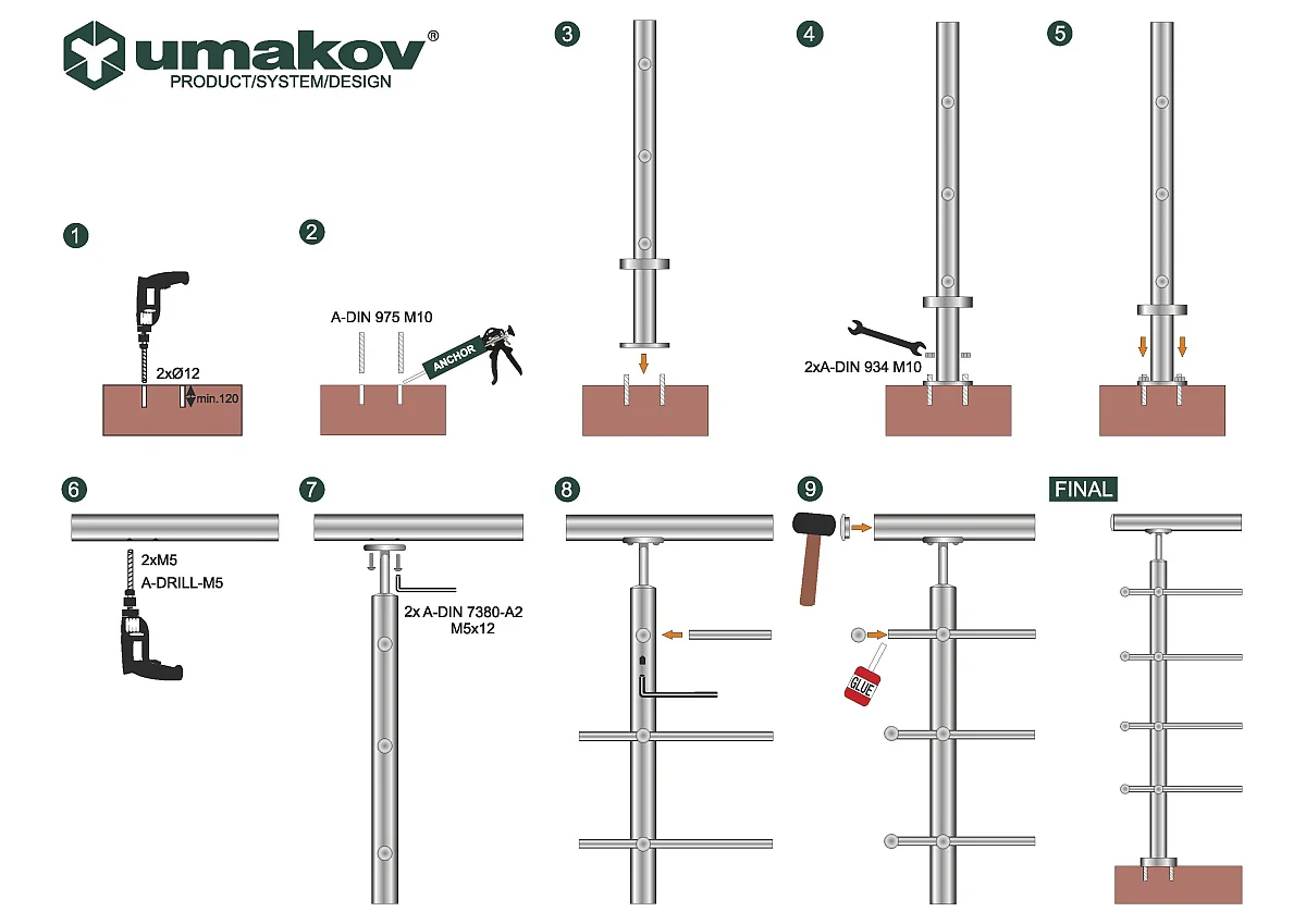 Balustrada nierdzewna, 1500x900mm - Image 5