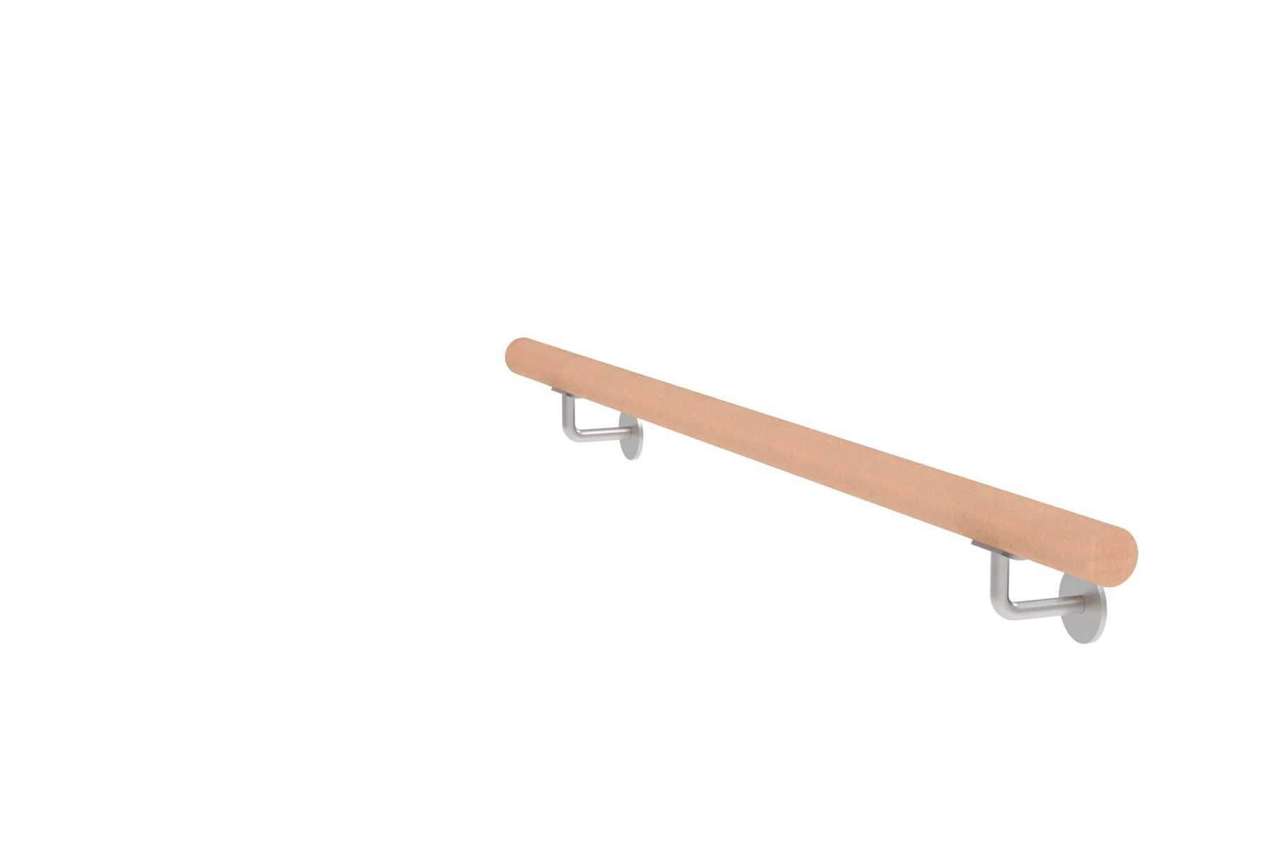 Drewniana poręcz BUK i uchwyty ze stali nierdzewnej, L1200mm