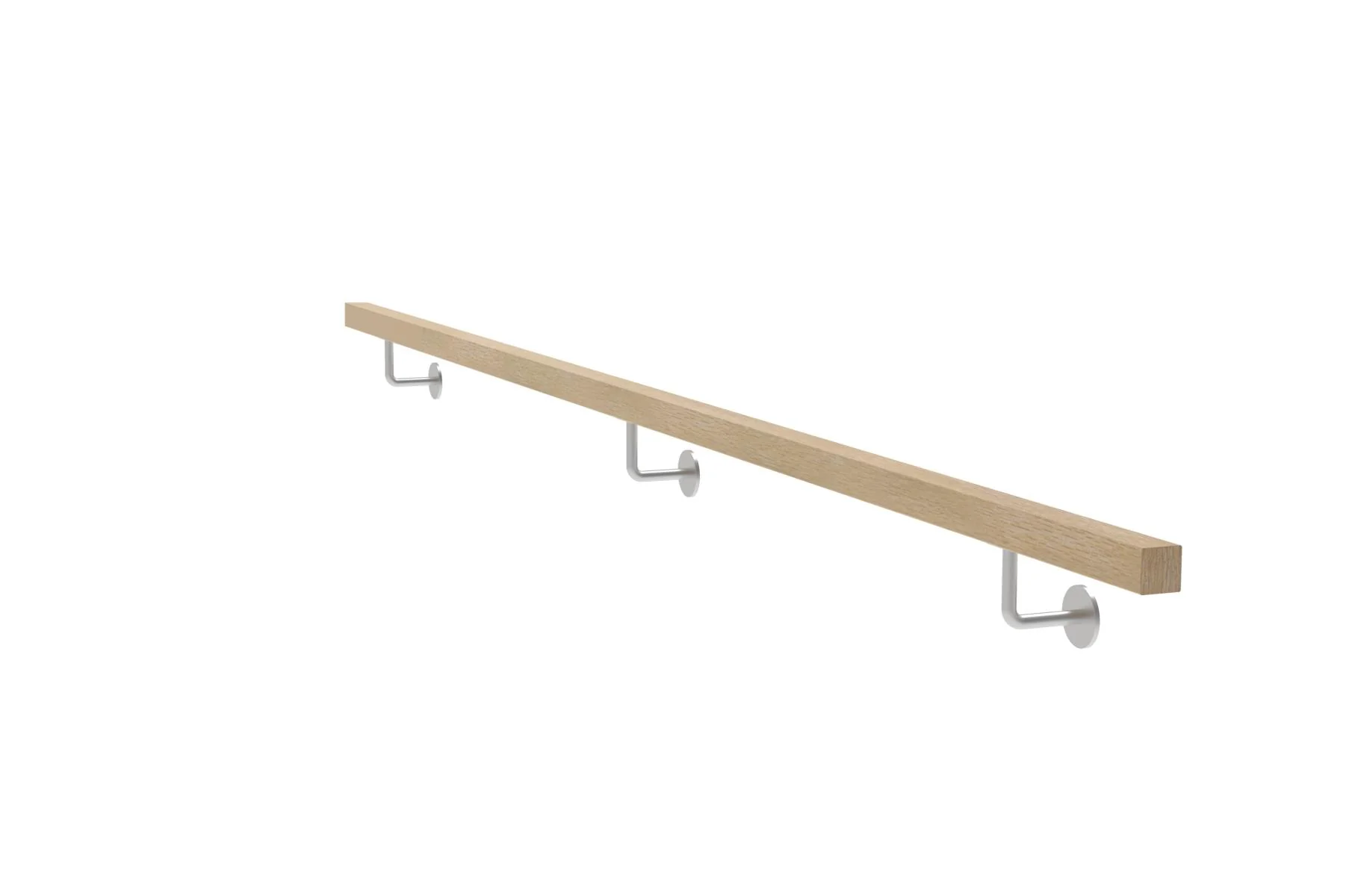 Drewniana poręcz DĄB - CINK i uchwyty ze stali nierdzewnej, JP40x40mm/L3000mm