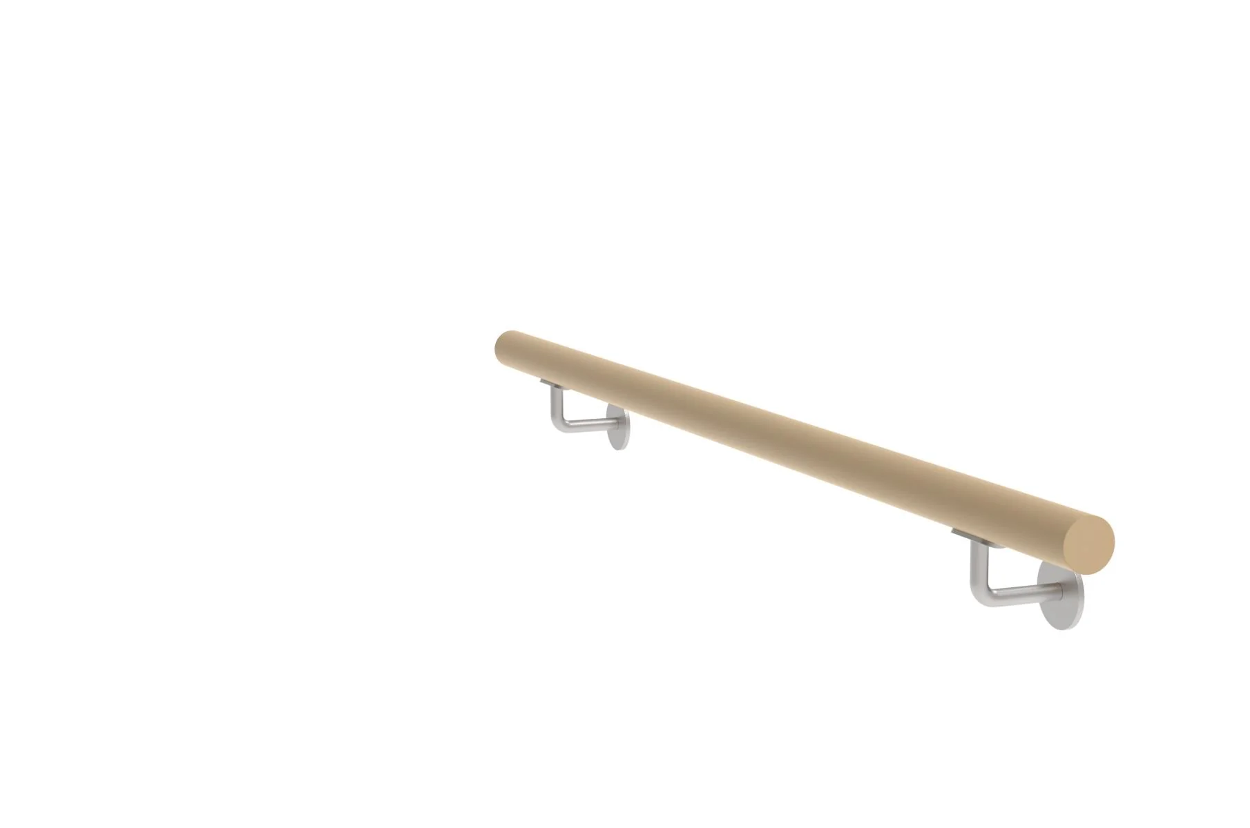 Drewniana poręcz DĄB i uchwyty ze stali nierdzewnej, L1200mm