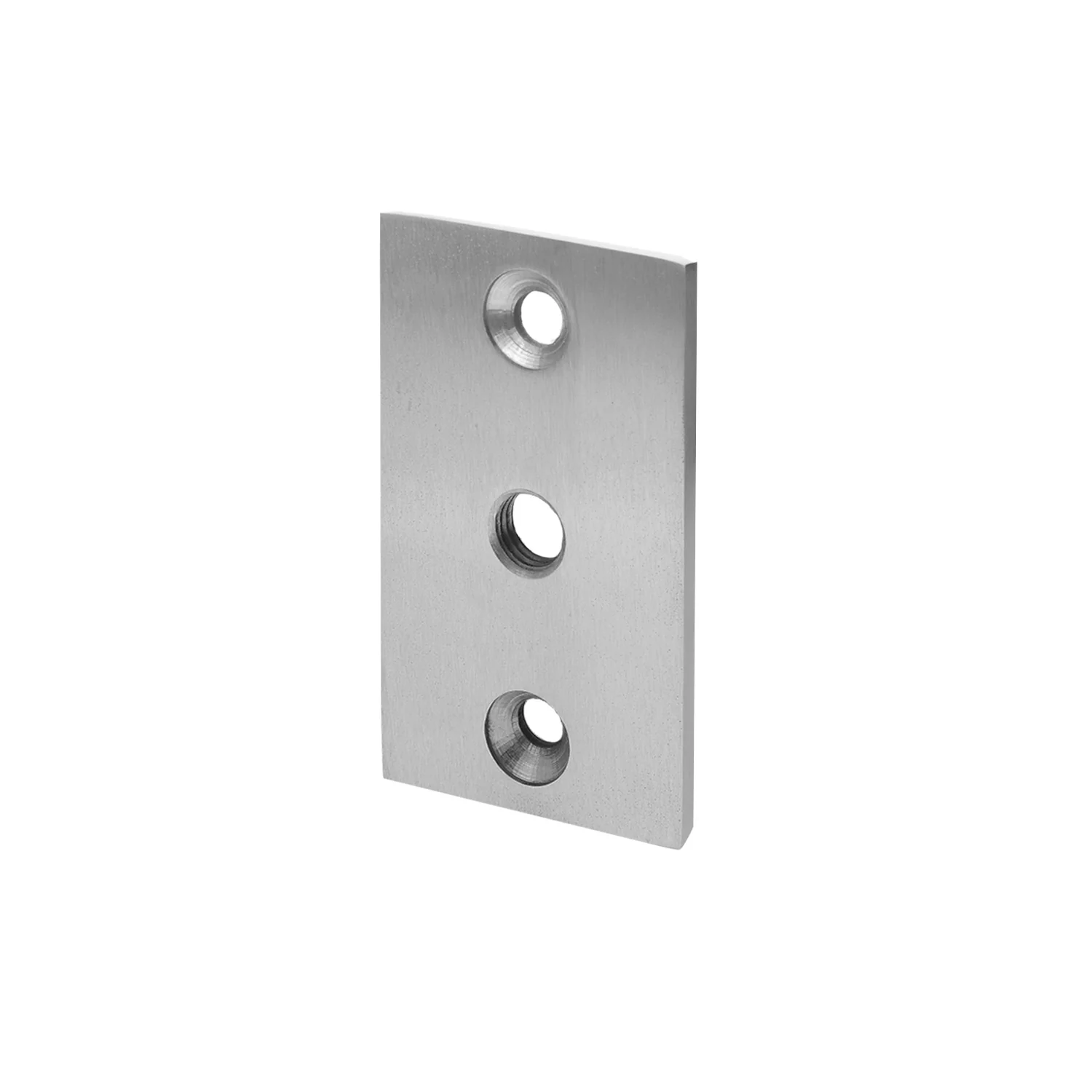 Płyta do regulowanych zawiasów, 100x60x8mm s 2 x 15,5mm, INOX