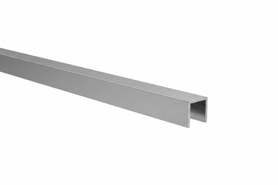 Profil szklany U AL 15x15x2 mm do szkła o grubości 6–8 mm, efekt INOX