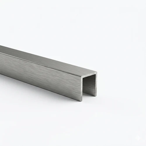 Profil szklany U AL 17x20x1,5 mm do szkła o grubości 8 mm z efektem INOX