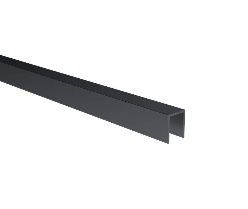 Profil szklany U AL 20x30x2 mm do szkła o grubości 10–12 mm, czarny, anodowany