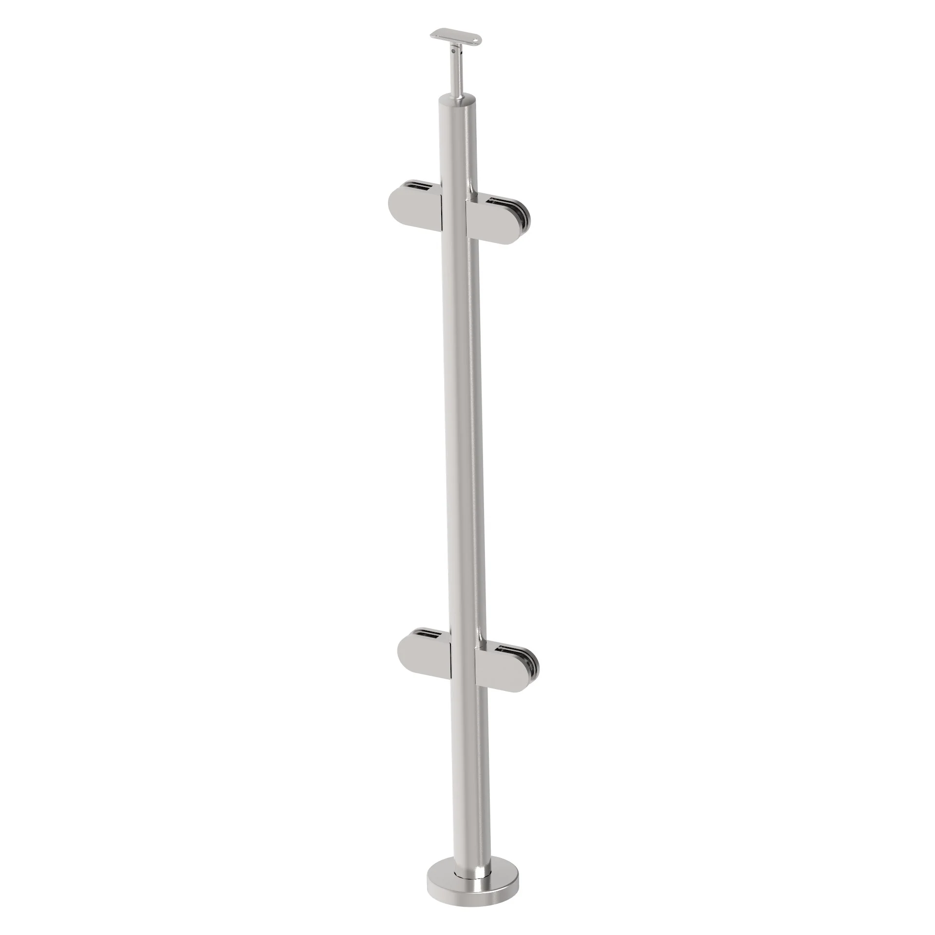 Słupek nierdzewny D42,4 - 4xGlass h=100cm AISI304