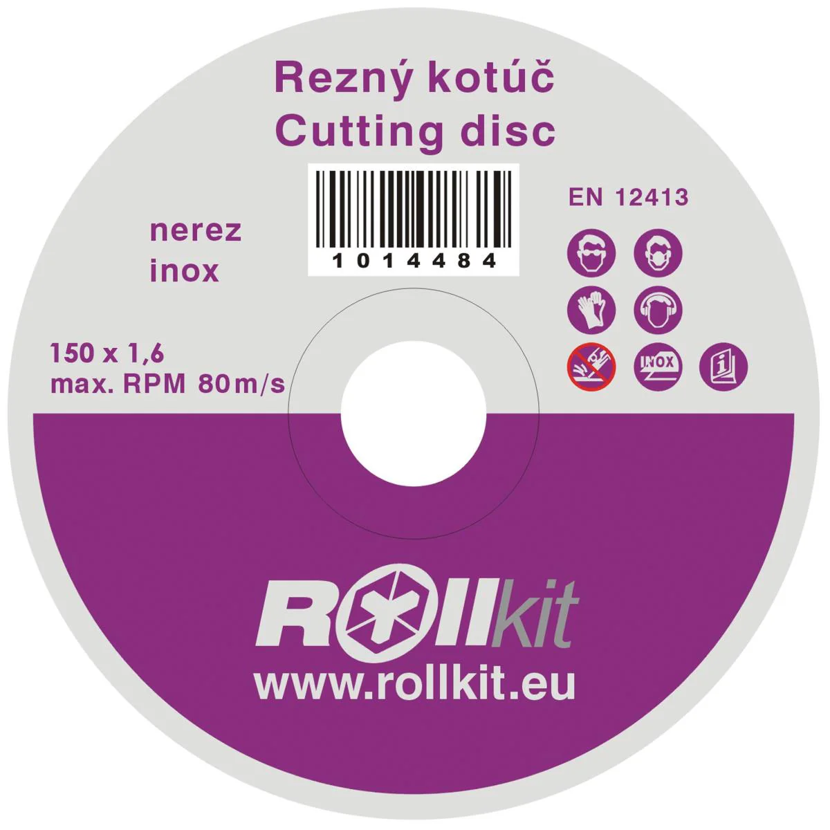 Tarcza tnąca do stali nierdzewnej, D150, d22,2 , t1,6mm