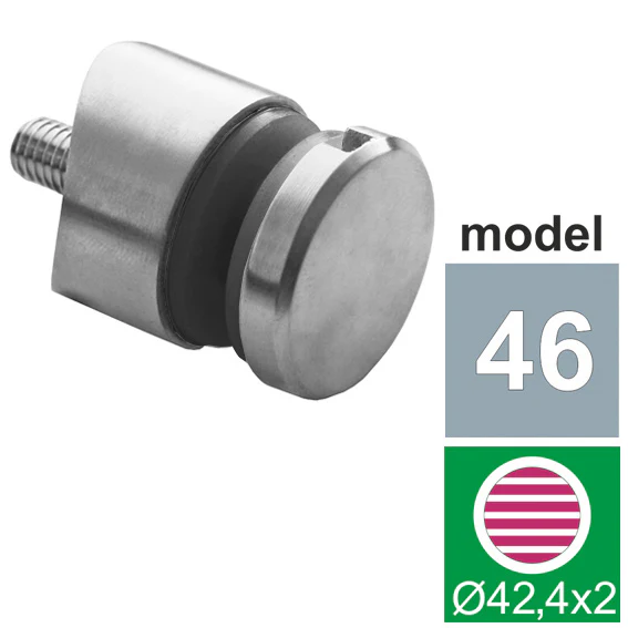 Uchwyt do szkła6-16mm na D42,4mm M8 AISI 316 AISI3 - Image 2