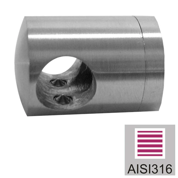 Uchwyt przelotowy złączny AISI316, 40x40x2/d10mm