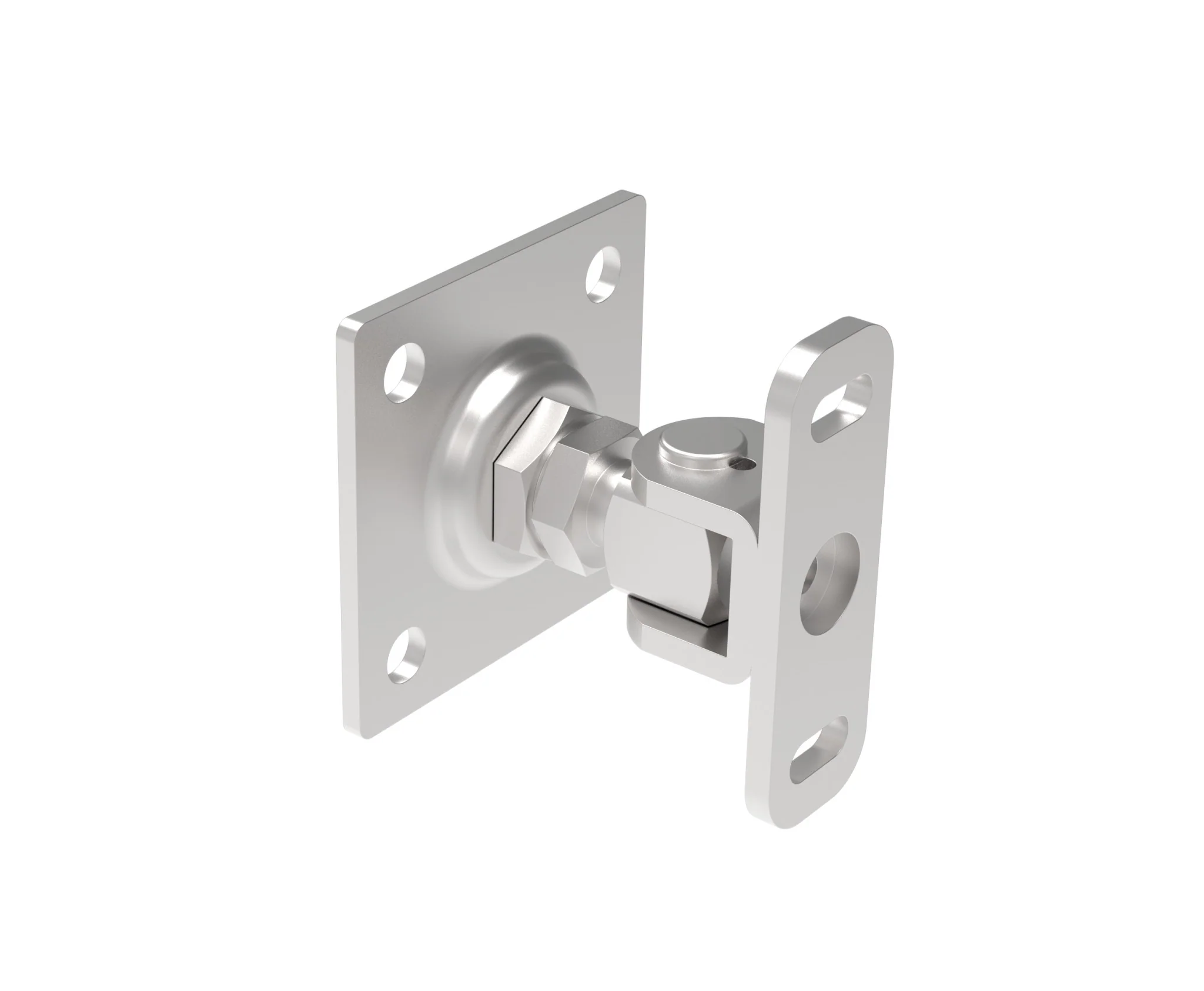 Zawias regulowany z płytką, INOX, M16
