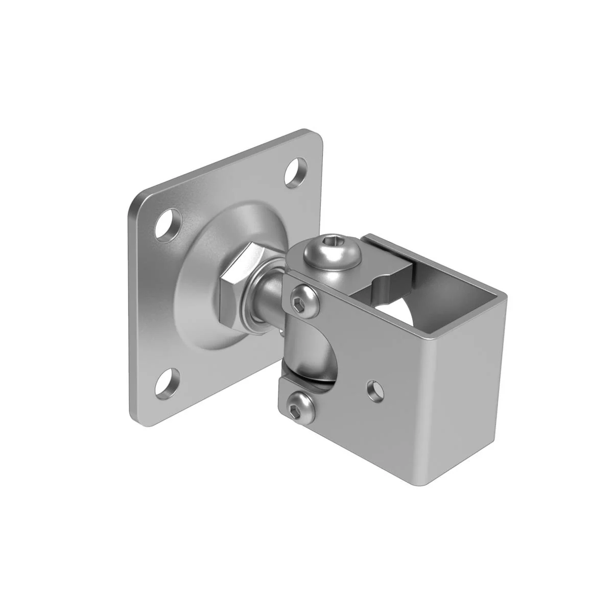 Zawias regulowany z płytką montażową Zn,M16, 80x80